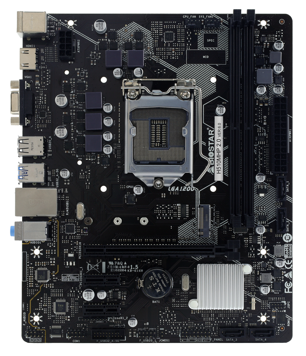 Image of Biostar H510MHP 2.0 motherboard Intel H510 LGA 1200 (Socket H5)...