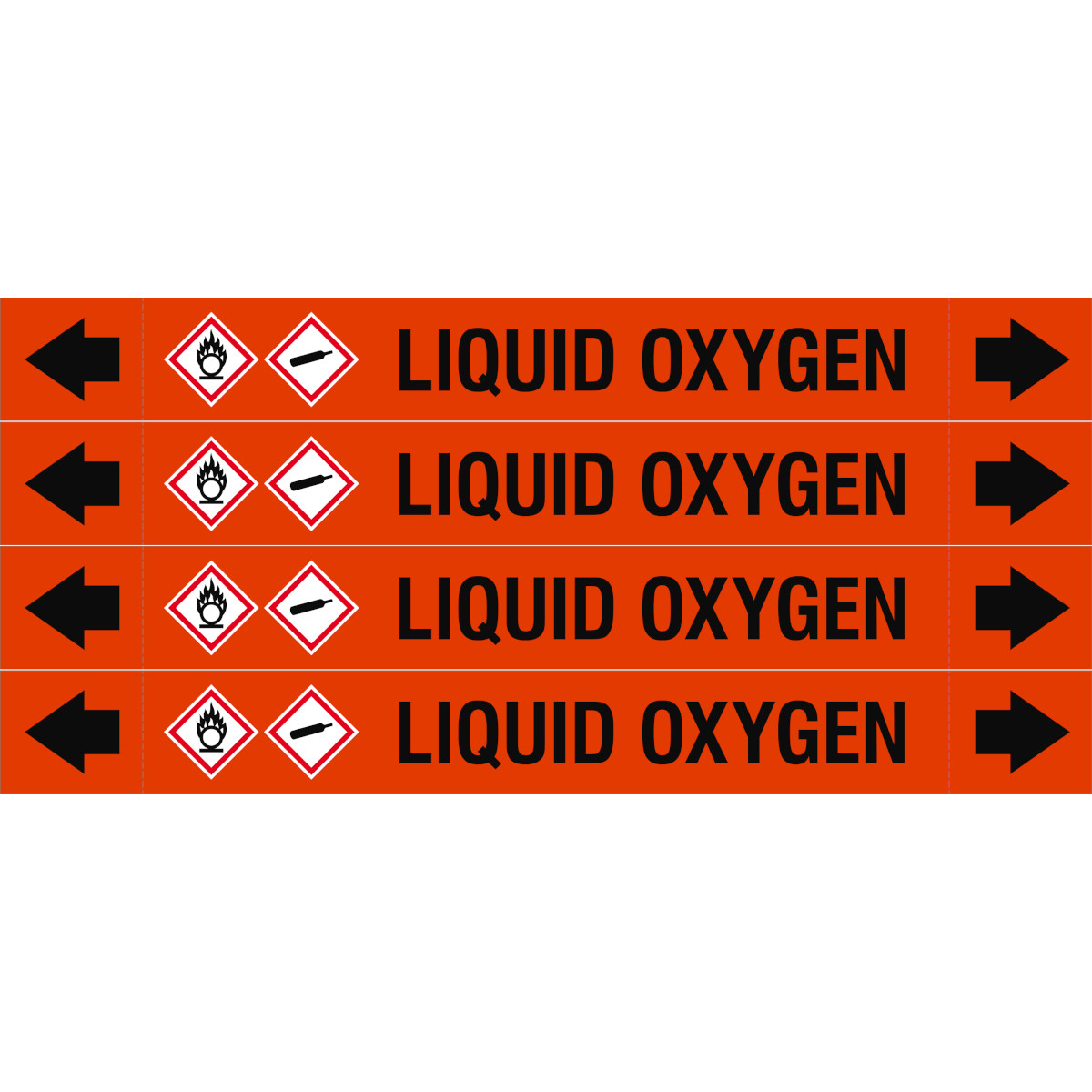 Brady ASME - Pipemarkers - Liquid Oxygen, 230 x 26 mm