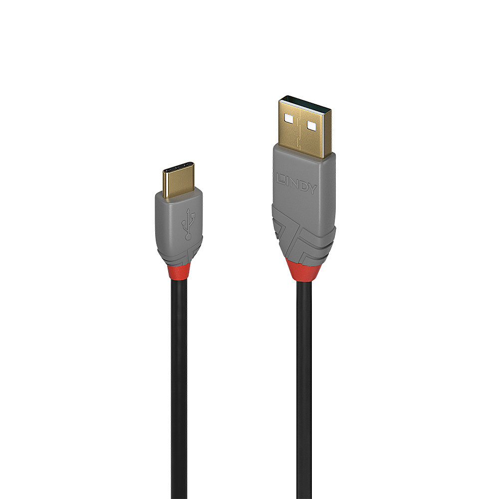 Image of Lindy 1m USB 2.0 Type A to C Cable, Anthra Line