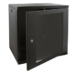 Videk 12u 550w x 450d Wall Mounting Cabinet c/w Glass Door - Black