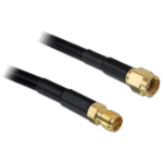 DeLOCK 15m CFD200 coaxial cable RP-SMA Black