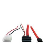 Inter-Tech 0.15m Slim SATA 7+6p/2p+SATA 7p SATA cable SATA 13-pin SATA 7-pin Black, Red, White