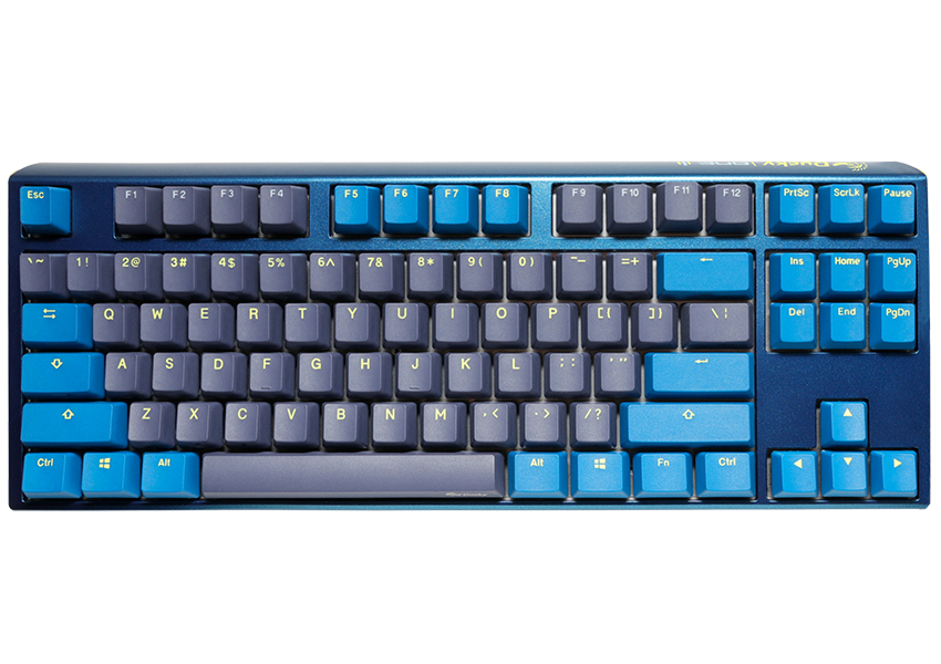 Image of Ducky One3 Daybreak TKL keyboard USB UK English Blue, Yellow, Grey
