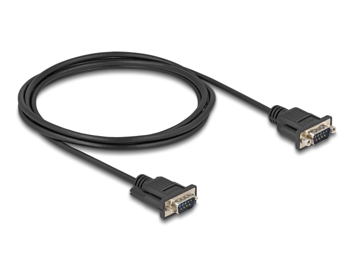 DeLOCK Serial Cable RS-232 D-Sub9 male to male with narrow plug housing 2 m