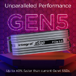 Integral 2TB - 2000GB SSD M.2 2280 NVME 2.0 PCIe Gen5 x4 R-12000MB/s W-10000MB/s IOPS R-1400K W-1400K TLC TBW 1400 WITH HEATSINK EDGE