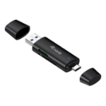 Equip 245462 geheugenkaartlezer USB 3.2 Gen 1 (3.1 Gen 1) Type-A/Type-C Zwart