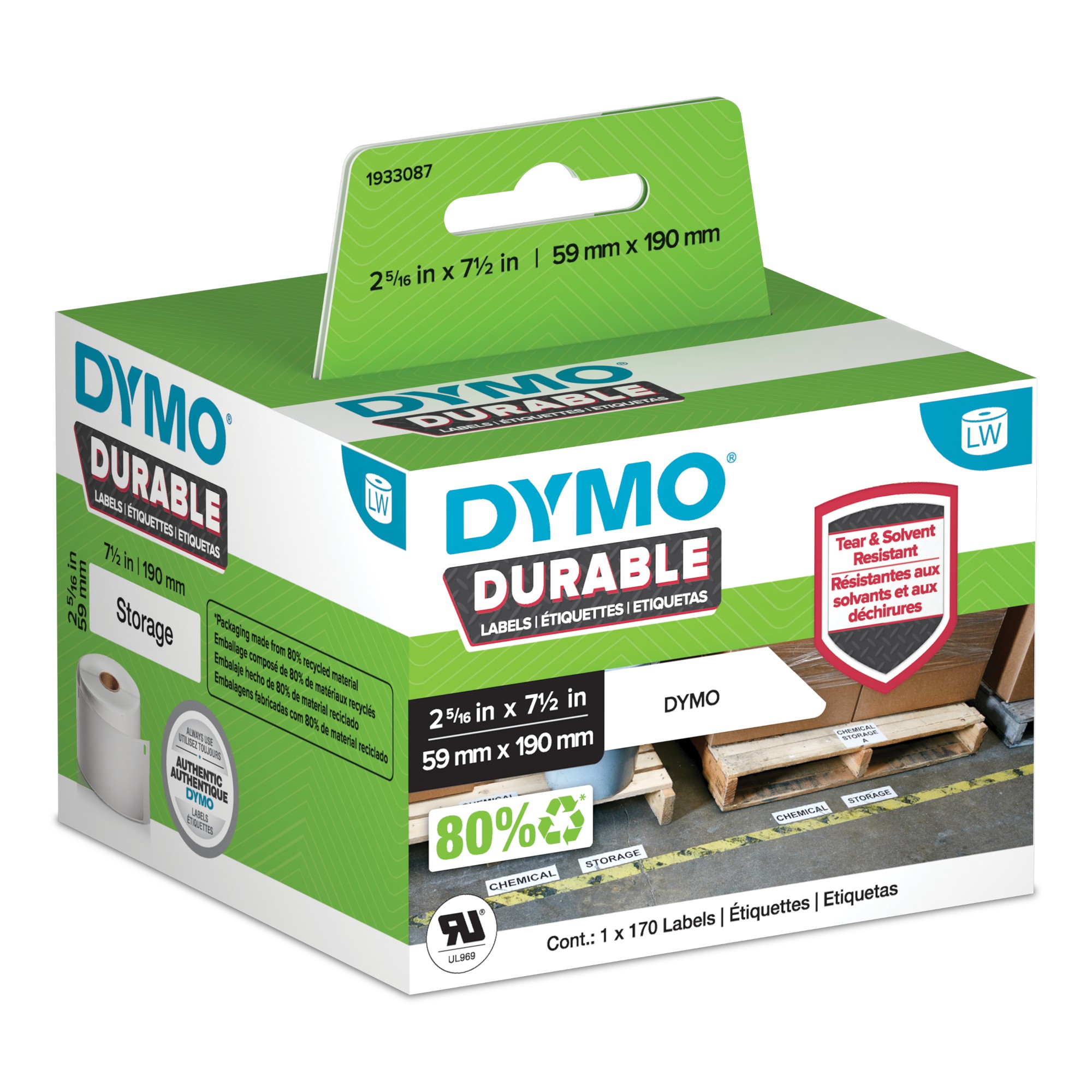 Dymo White 1933087 Directlabel-Etikettes 59Mm X 190Mm For Etikett