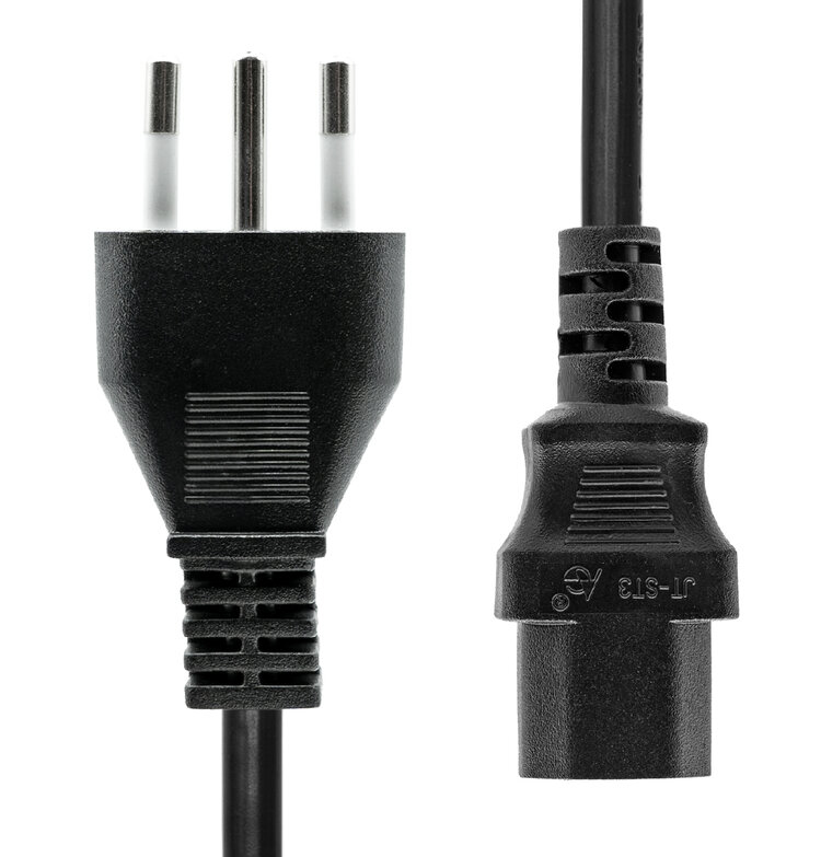 Image of ProXtend Type L (Italy) to C13 Power Cord Black 3m