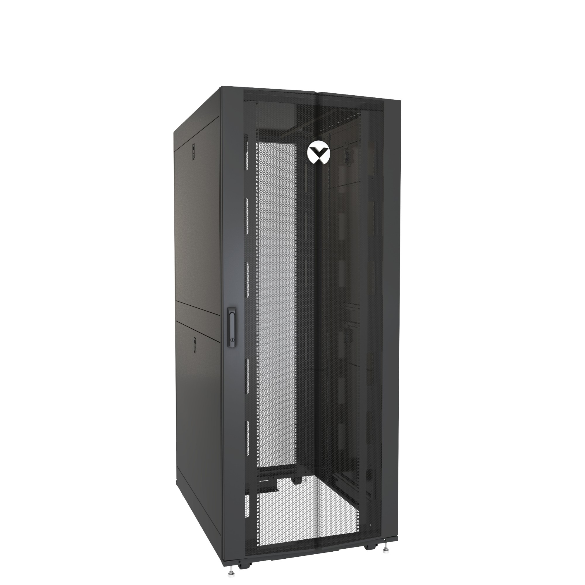 Vertiv VR3150 rack cabinet 42U Freestanding rack Black, Transparent