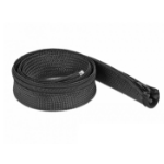DeLOCK Braided Sleeve with zip fastener heat-resistant 1 m x 30 mm black