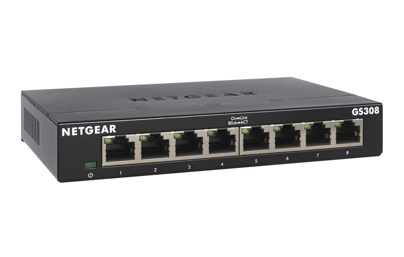 NETGEAR GS308-300PES network switch Unmanaged L2 Gigabit Ethernet (10/
