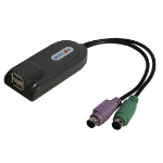 Minicom Advanced Systems PS/2 to USB PS/2 cable 2x 6-p Mini-DIN USB A Black