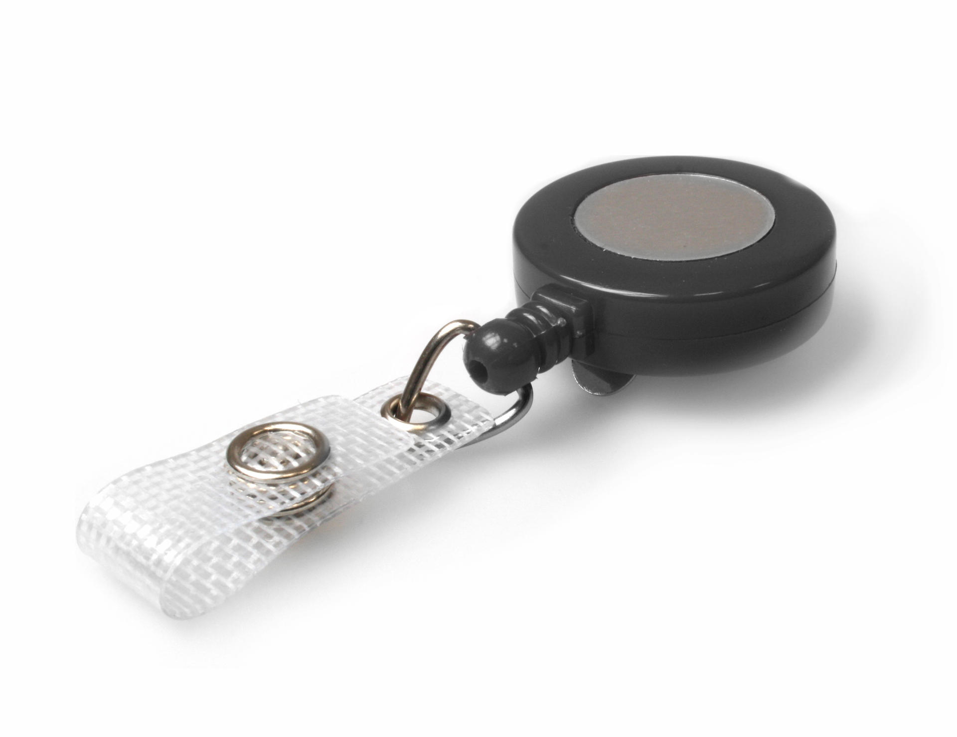 Image of Digital ID Black Card Reels with Reinforced ID Straps with Silver...