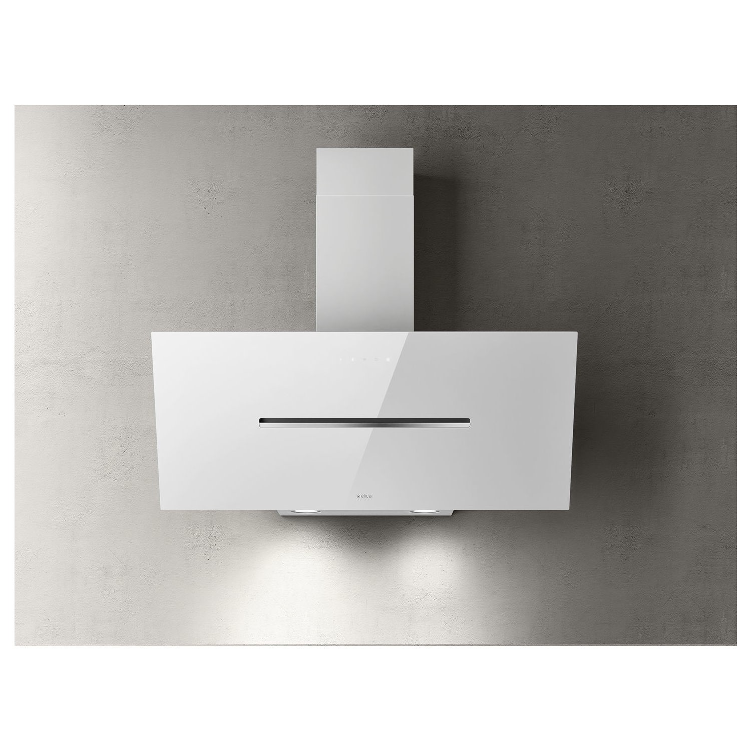 Photos - Cooker Hood Elica Shy 90cm Angled  - White Glass SHY-WH-90 