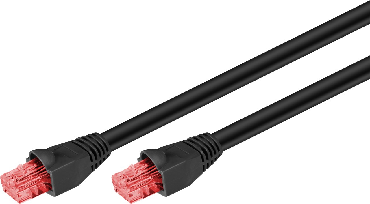 Image of Wentronic 55432 - Cat.6 Outdoor-Patchkabel 10 m schwarz - Cable -...