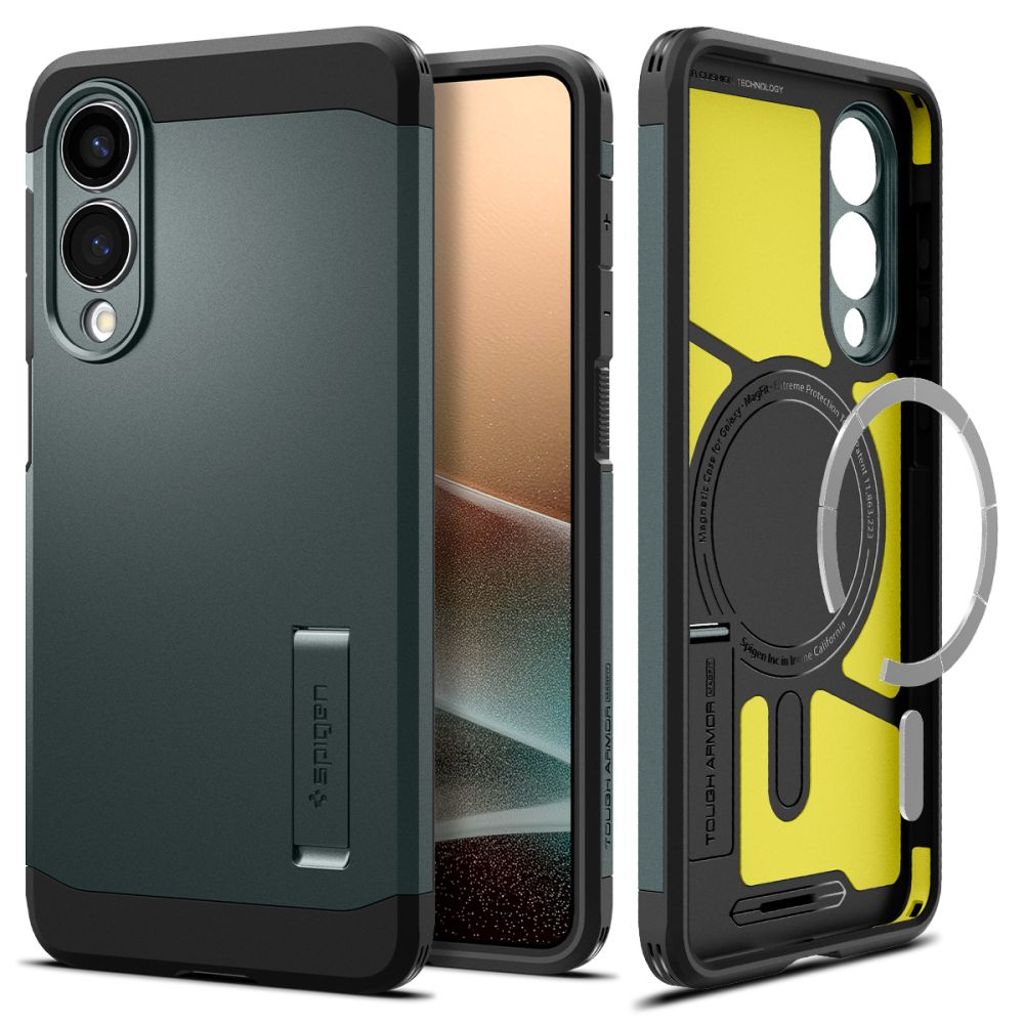 EU Product - Tough Armor MagSafe Case for Samsung Galaxy S25 Edge - Green/Black thumbnail