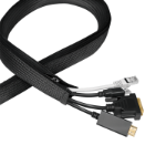 LogiLink Cable sleeve with zipper, Polyester, OD: 50 mm, black, 5 m