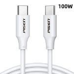 PISEN USB-C to USB-C 100W PD Cable (1M) White - Premium Quality, Fast Charge, 480Mbps, Durable,Samsung Galaxy,Apple iPhone,iPad,MacBook,Google,OPPO