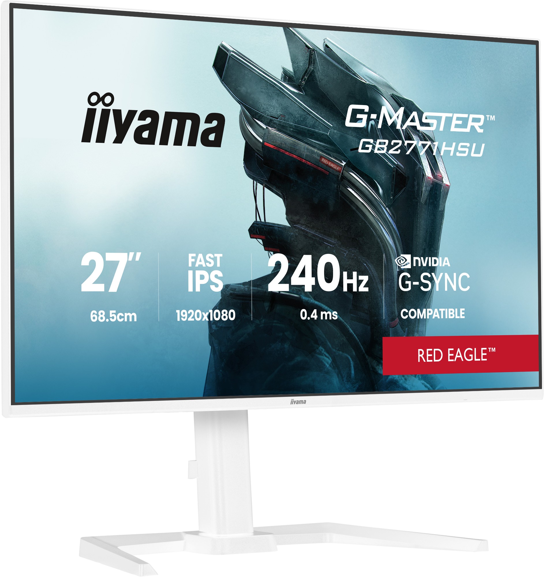 iiyama G-MASTER GB2771HSU-W1 computer monitor 68.6 cm (27") 1920 x 1080 pixels Full HD LCD White