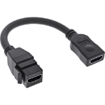 InLine HDMI Keystone adapter cable 4K/60Hz, HDMI A female/female, black, 0.2m