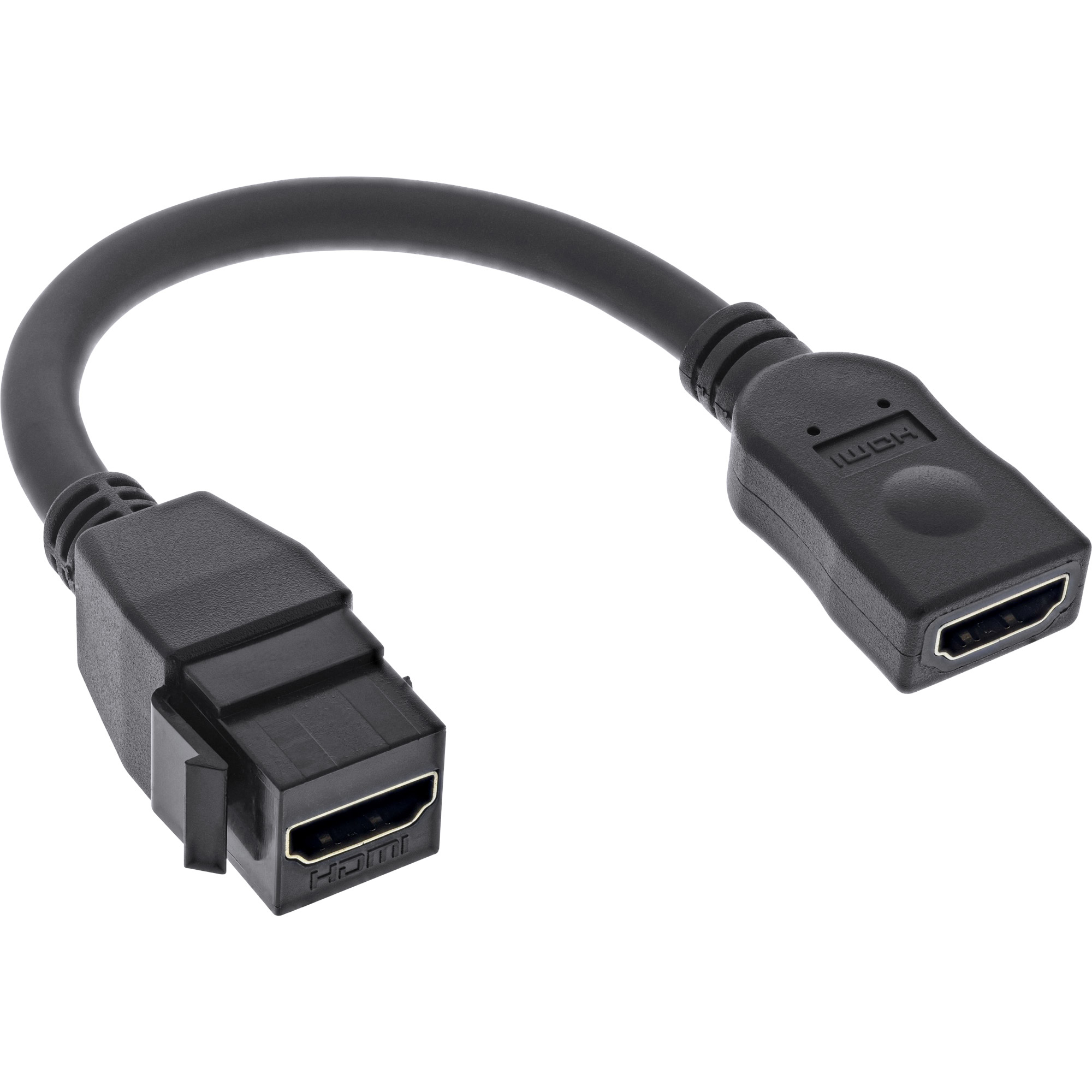 76206A INLINE INC HDMI Keystone adapter cable 4K/60Hz - HDMI A female/female - black - 0.2m - 0.2 m - HDMI Type A (Standard) - HDMI Type A (Standard) - Female - Female - Straight