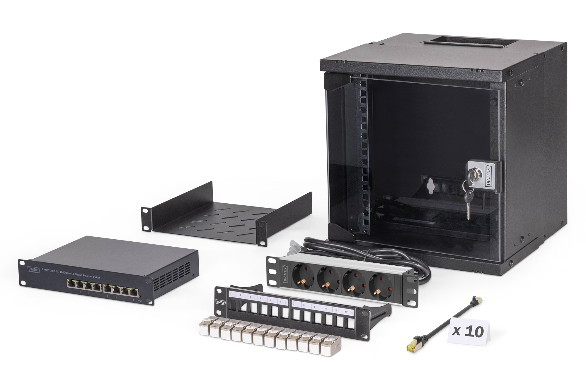 Digitus SOHO Pro network set, 254 mm (10") - 6U, 315 x 300 mm (W x D)