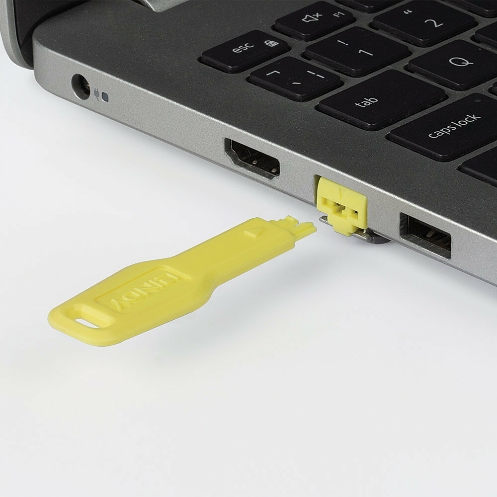 Lindy RJ45 Port Locks Yellow, 10x + 1 Key