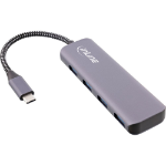 InLine USB 3.2 Hub, USB-C to 4x USB A 10Gb/s, aluminium, grey