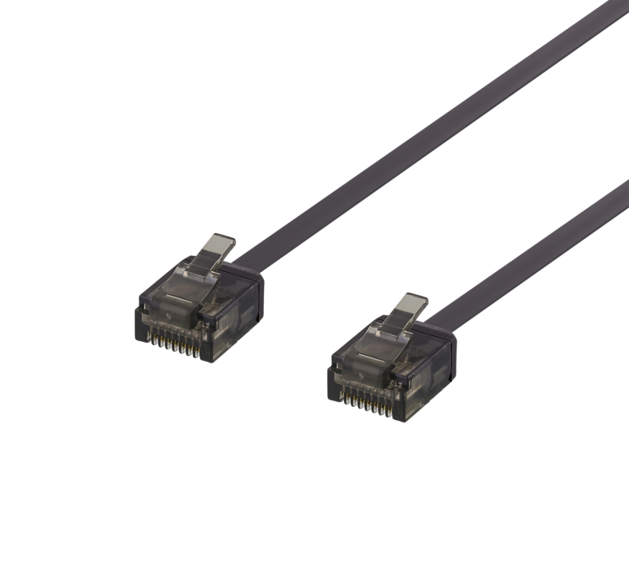 EU Product - Cat6a patch cable, flat, 1m, black thumbnail