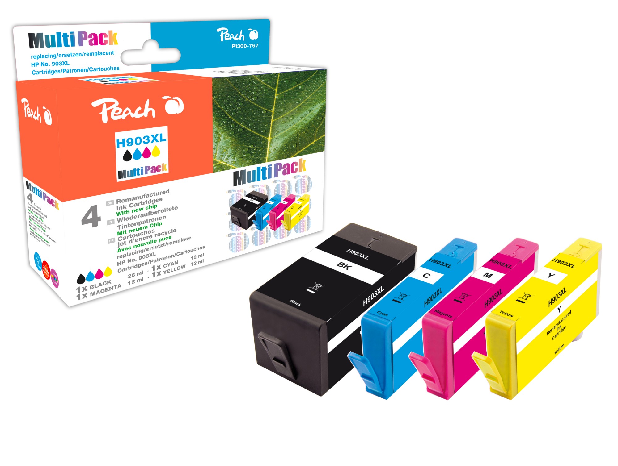 Peach PI300-767 ink cartridge 4 pc(s) Compatible High (XL) Yield Black, Cyan, Magenta, Yellow