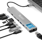 Plugable Technologies USBC-9IN1E interface hub USB Type-C 10000 Mbit/s Gray