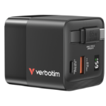 Verbatim GaN Charger 65W Universal Black AC Fast charging Indoor