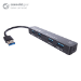 CONNEkT Gear 4 Port Hub USB 3 - with UK Power Supply - Black