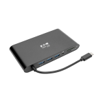 Tripp Lite U442-DOCK1-B USB-C Dock, Dual Display - 4K HDMI / mDP, VGA, USB 3.x (5Gbps), USB-A/C Hub, GbE, Memory Card, 100W PD Charging