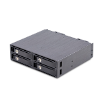 StarTech.com 4-Bay Backplane for U.2 Drives, Fits in a 5.25inch Bay, Quad-Bay Mobile Rack Enclosure for 2.5inch U.2 (SFF-8639) HDD/SSDs, Includes Mini-SAS HD Cables and Removeable Trays - Backplane with Fans
