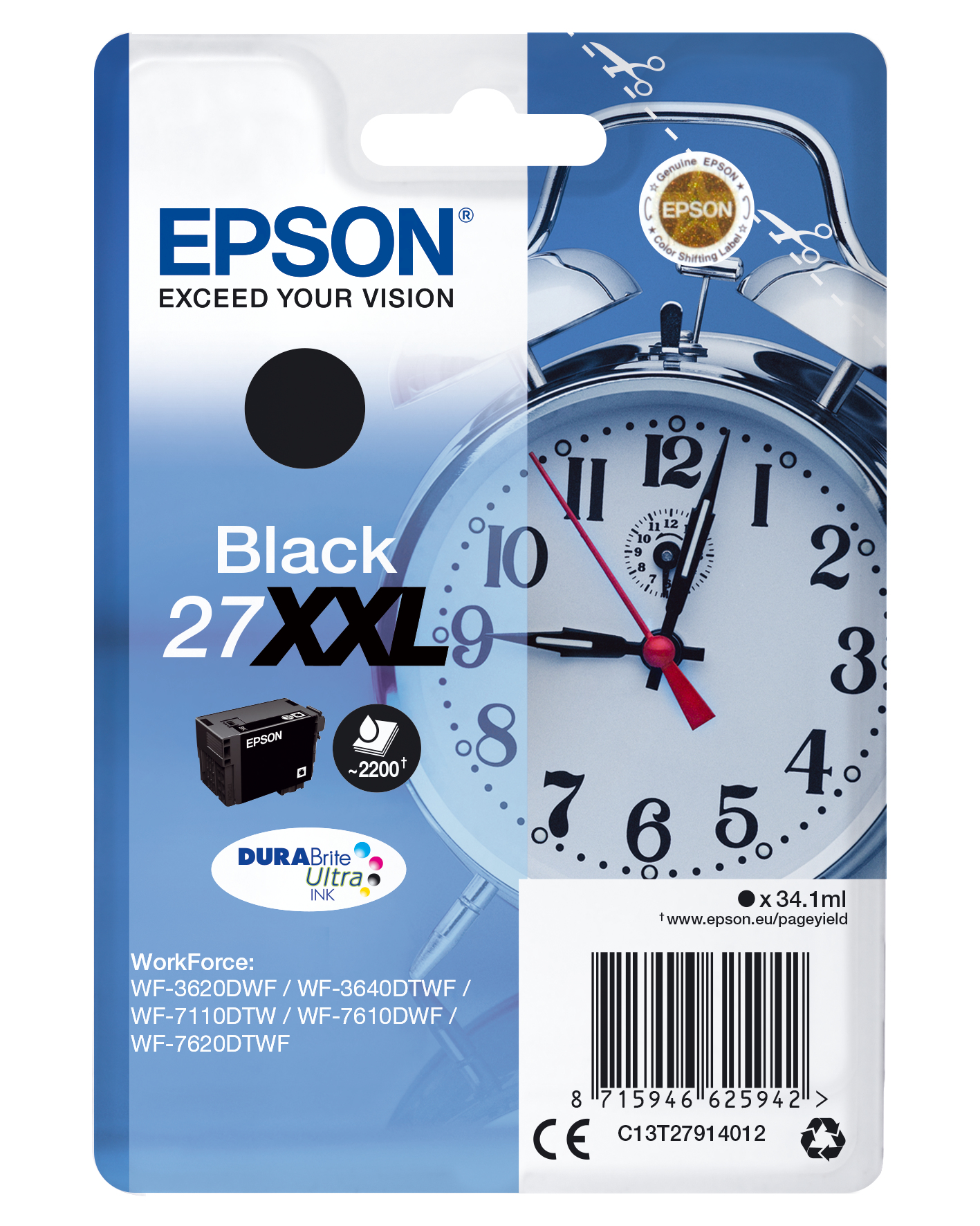 Image of Epson C13T27914010/27XXL Ink cartridge black extra High-Capacity,...
