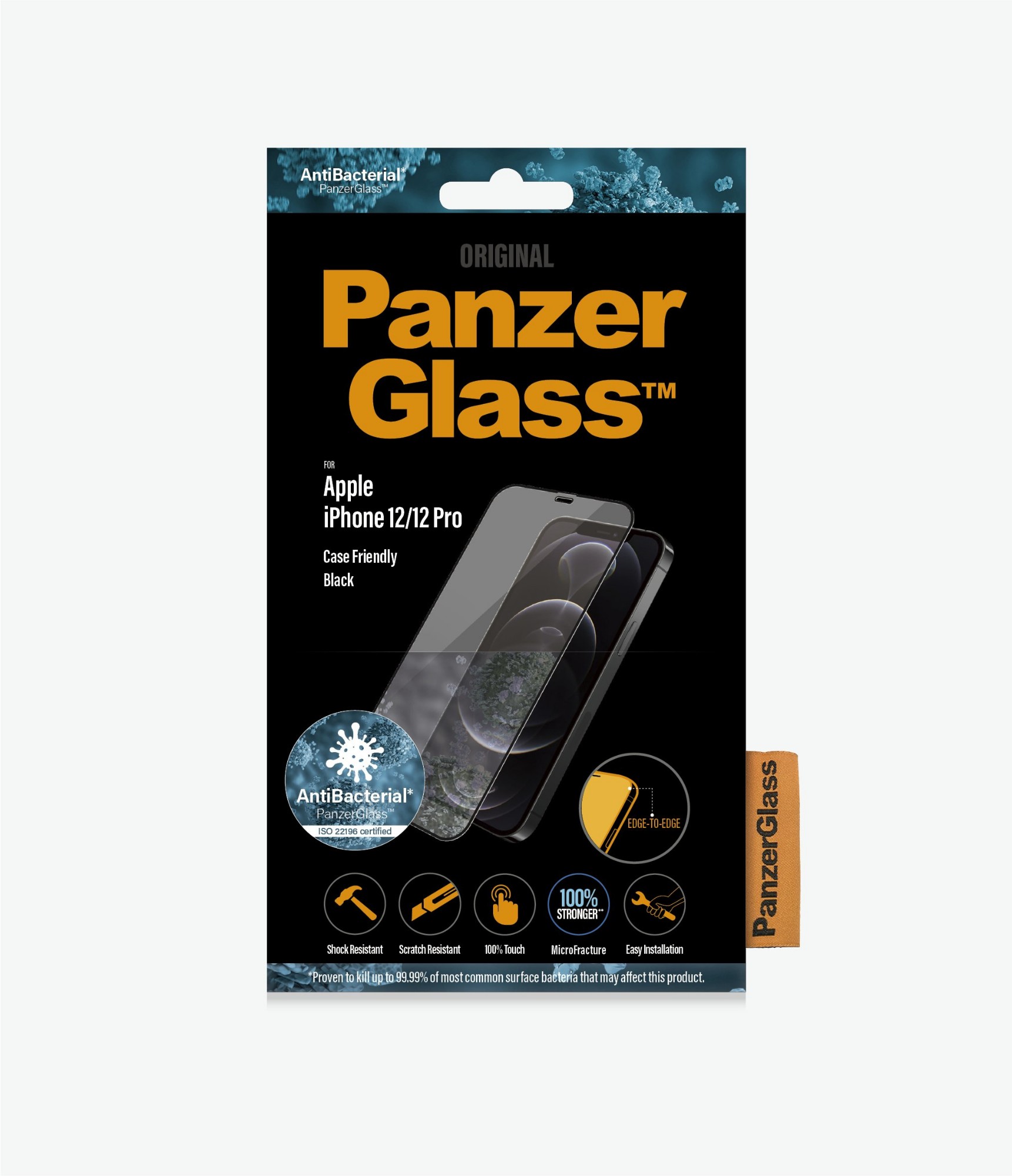 PanzerGlass Apple iPhone 12/12 Pro Edge-to-Edge Anti-Bacterial
