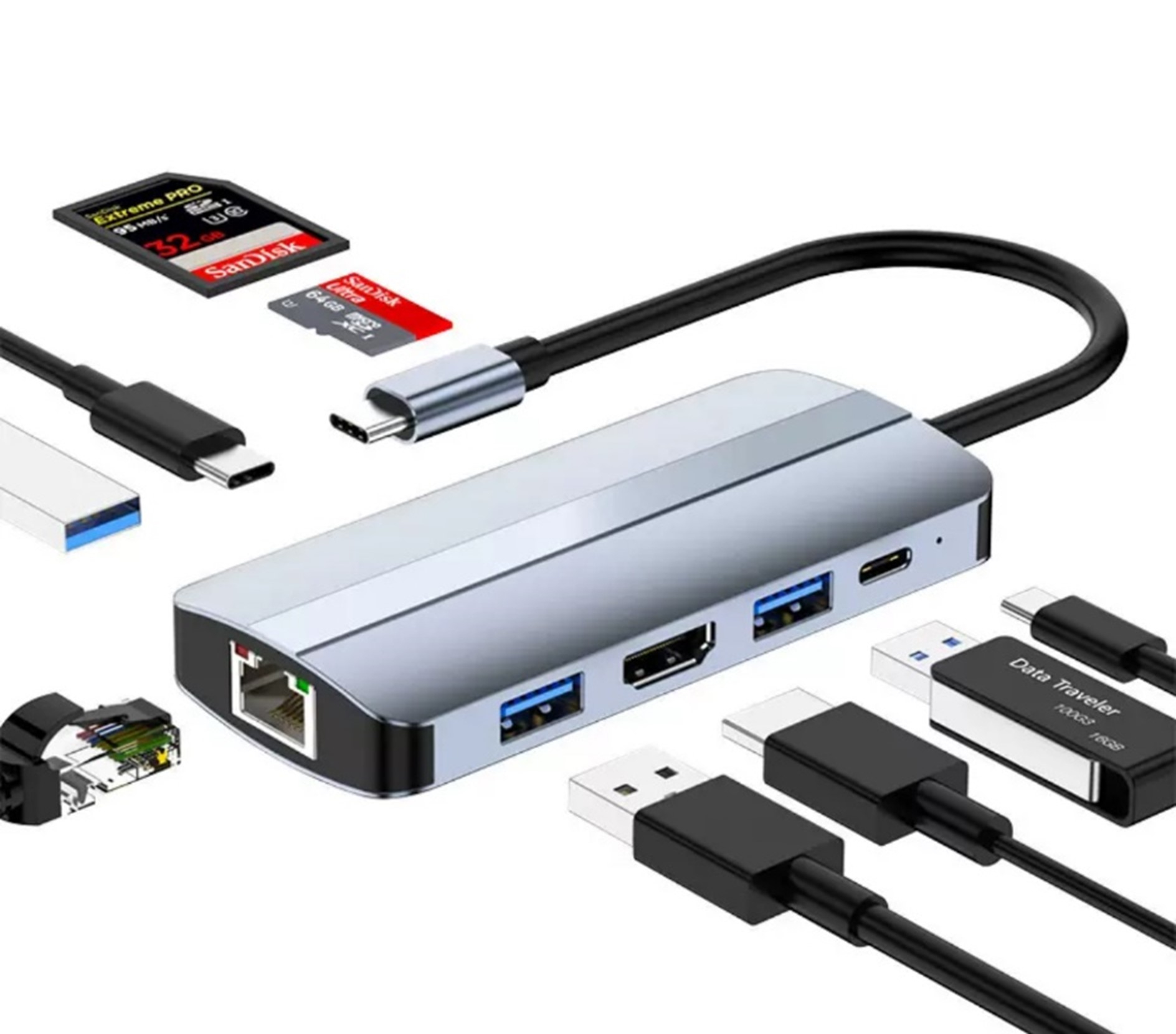 JS40 9 Port Adapter - Silver thumbnail