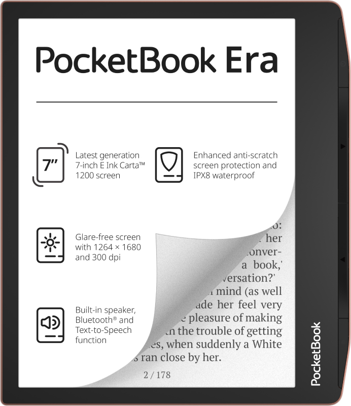 PocketBook 700 Era Copper e-bokläsare Pekskärm 64 GB Svart, Koppar
