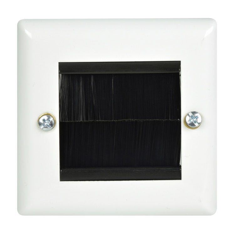 Cablenet CNL 1G FPlate BRUSH Wh STEEL
