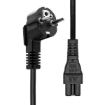 ProXtend Angled Type F (Schuko) to C5 Power Cable, Black 5m