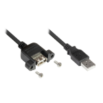 Alcasa 2511-03E USB-kabel USB 2.0 0,3 m USB A Zwart