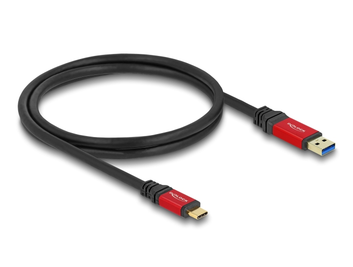 DeLOCK USB 10 Gbps Cable USB Type-A male to USB Type-C male 1 m red metal