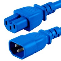 FDL 2M IEC C15 HOT SOCKET TO C14 PLUG CABLE - BLUE