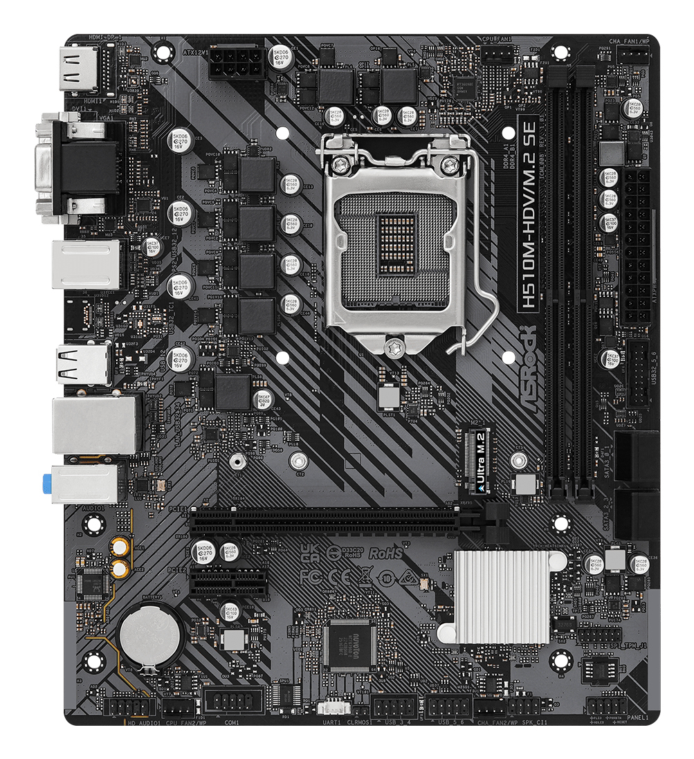Asrock H510M-HDV/M.2 SE Intel H470 LGA 1200 (Socket H5) micro ATX