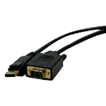 Cablenet 1m DisplayPort 1.2 Male - SVGA HD15 Male 1080i Black PVC Cable