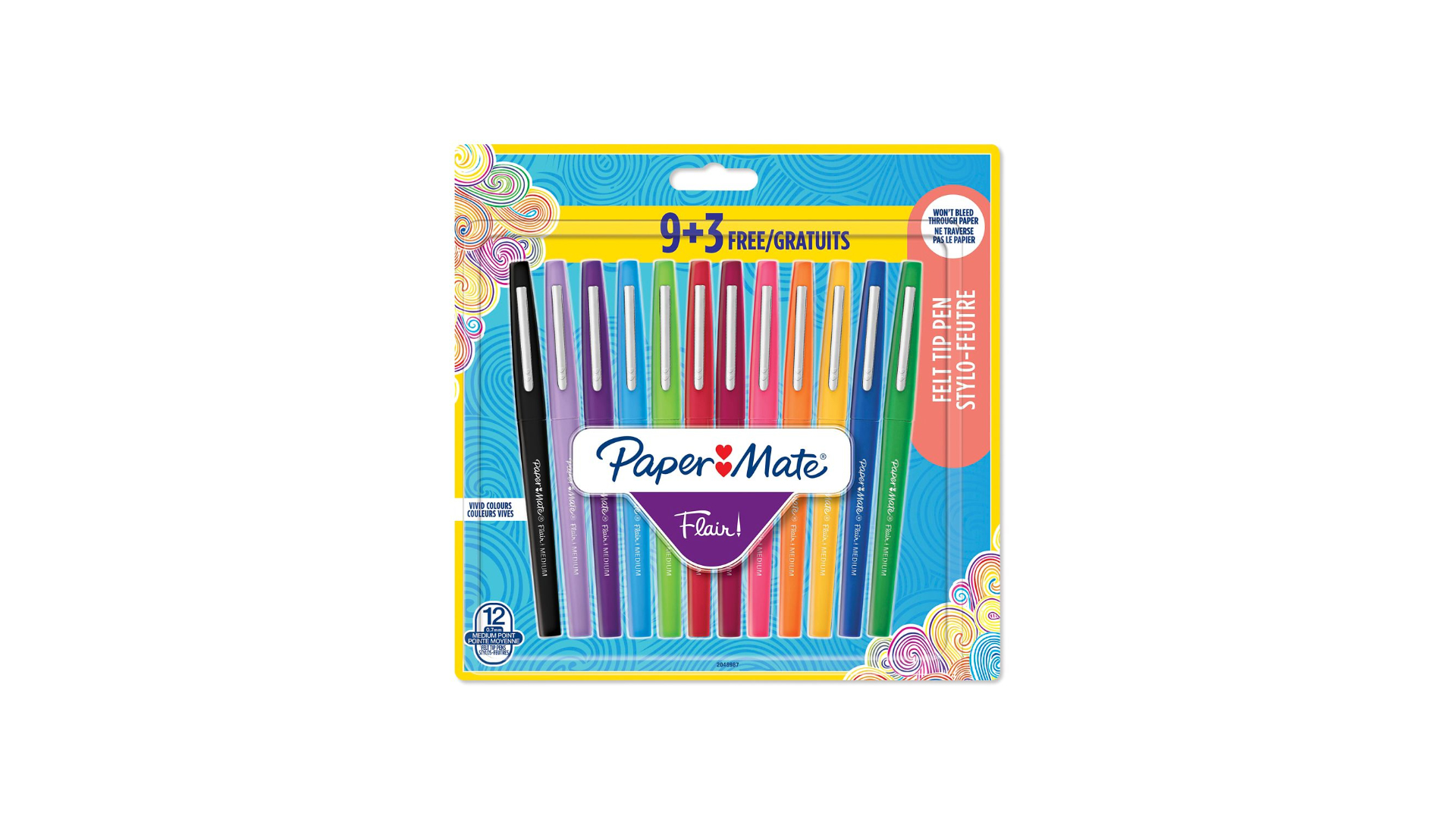 Papermate Flair felt pen Medium Multicolour 12 pc(s)