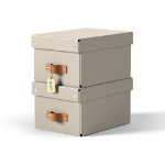 Leitz Puro Storage Box with lid, small, 7L, 100% recycled card, pack of 2