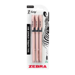 Zebra Z-GRIP Smooth Black Ink Ballpoint Pens Rose Gold Pack of 3