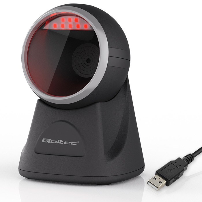 QOC Qoltec Desktop Precision Reader 1D Barcode & QR Scanner | 2D